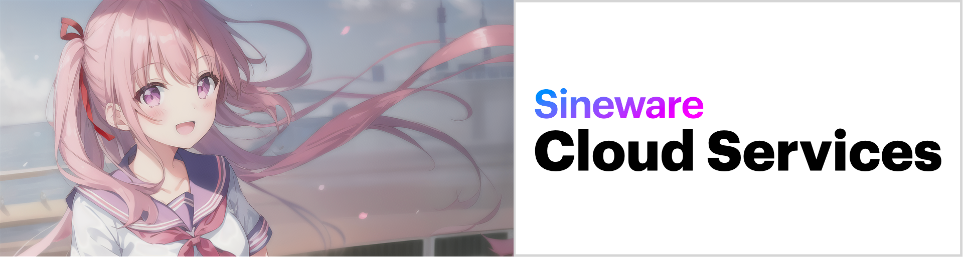 Sineware Cloud Services Logo with Anime Girl Sineware-Chan